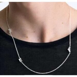 NWT-  Zara ZARA CHAIN ​​WITH CONTRAST PENDANT AND RHINESTONES, SILVER